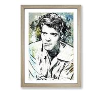 Big Box Art Burt Lancaster in Abstract Framed Wall Art Picture Print Ready to Hang, Oak A2 (62 x 45 cm)