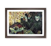 Big Box Art By The Deathbed by Edvard Munch Framed Wall Art Picture Print Ready to Hang, Walnut A2 (62 x 45 cm)