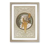 Big Box Art Byzantine by Alphonse Mucha Framed Wall Art Picture Print Ready to Hang, Oak A2 (62 x 45 cm)