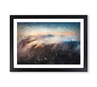 Big Box Art Cable Mountain South Africa in Abstract Framed Wall Art Picture Print Ready to Hang, Black A2 (62 x 45 cm)