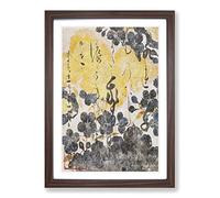 Big Box Art Calligraphy by Hon'ami Koetsu Framed Wall Art Picture Print Ready to Hang, Walnut A2 (62 x 45 cm)