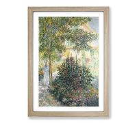 Big Box Art Camille in The Garden at Argenteuil by Claude Monet Framed Wall Art Picture Print Ready to Hang, Oak A2 (62 x 45 cm)