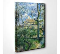 Big Box Art Camille Pissaro The Path to Les Pouilleux, Pontoise Canvas Wall Art Print Ready to Hang Picture, 30 x 20 Inch (76 x 50 cm), Multi-Coloured