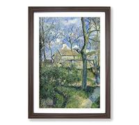 Big Box Art Camille Pissaro The Path to Les Pouilleux, Pontoise Framed Wall Art Picture Print Ready to Hang, Walnut A2 (62 x 45 cm)