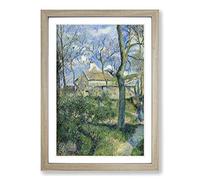 Big Box Art Camille Pissaro The Path to Les Pouilleux, Pontoise Framed Wall Art Picture Print Ready to Hang, Oak A2 (62 x 45 cm)