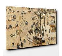 Big Box Art Camille Pissaro Theatre Place Canvas Wall Art Print Ready to Hang Picture, 30 x 20 Inch (76 x 50 cm), Multi-Coloured