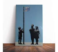 Big Box Art Canvas Print Banksy Very Little Helps Wall Graffiti Art | Mounted & Stretched Box Frame Picture | Home Decor for Kitchen, Living Room, Bedroom, Hallway, Multi-Colour, 30x20 Inch