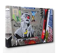 Big Box Art Canvas Print Berlin Germany Graffiti Wall Art (2) | Mounted & Stretched Box Frame Picture | Home Decor for Kitchen, Living Room, Bedroom, Hallway, Multi-Colour, 20x14 Inch