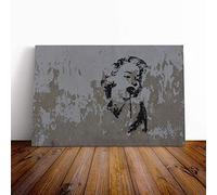 Big Box Art Canvas Print Marilyn Monroe Graffiti Wall Art | Mounted and Stretched Box Frame Picture | Home Decor for Kitchen, Living Room, Bedroom, Hallway, Multi-Colour, 30x20 Inch