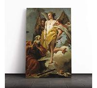 Big Box Art Canvas Print Wall Art Abraham Hondius Angels | Mounted and Stretched Box Frame Picture | Home Decor for Kitchen, Living, Dining Room, Bedroom, Hallway, Multi-Colour, 24x16 Inch