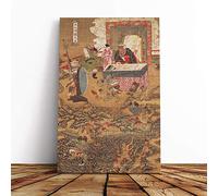 Big Box Art Canvas Print Wall Art AHN Gyeon Oriental Ten Kings of Hell Enra | Mounted & Stretched Box Frame Picture | Home Decor for Kitchen, Living Room, Bedroom, Hallway, Multi-Colour, 20x14 Inch