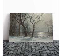 Big Box Art Canvas Print Wall Art Albert Bierstadt Winter Scene No.1 | Mounted & Stretched Box Frame Picture | Home Decor for Kitchen, Living Room, Bedroom, Hallway, Multi-Colour, 30x20 Inch
