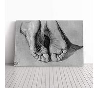 Big Box Art Canvas Print Wall Art Albrecht Durer Feet of an Apostle | Mounted & Stretched Box Frame Picture | Home Decor for Kitchen, Living Room, Bedroom, Hallway, Multi-Colour, 20x14 Inch