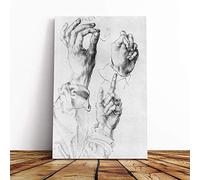 Big Box Art Canvas Print Wall Art Albrecht Durer Study of Hands | Mounted and Stretched Box Frame Picture | Home Decor for Kitchen, Living, Dining Room, Bedroom, Hallway, Multi-Colour, 30x20 Inch