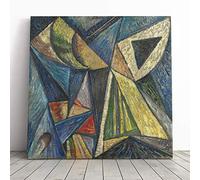 Big Box Art Canvas Print Wall Art Alexander Bogomazov Black Triangle | Mounted & Stretched Box Frame Picture | Home Decor for Kitchen, Living Room, Bedroom, Hallway, Multi-Colour, 20x20 Inch