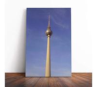 Big Box Art Canvas Print Wall Art Alexanderplatz Berlin Germany | Mounted and Stretched Box Frame Picture | Home Decor for Kitchen, Living, Dining Room, Bedroom, Hallway, Multi-Colour, 20x14 Inch