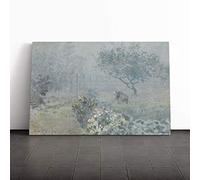 Big Box Art Canvas Print Wall Art Alfred Sisley Fog Voisins | Mounted and Stretched Box Frame Picture | Home Decor for Kitchen, Living, Dining Room, Bedroom, Hallway, Multi-Colour, 30x20 Inch