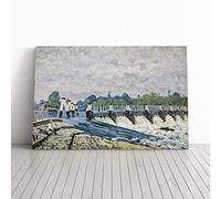 Big Box Art Canvas Print Wall Art Alfred Sisley Hampton Court | Mounted and Stretched Box Frame Picture | Home Decor for Kitchen, Living, Dining Room, Bedroom, Hallway, Multi-Colour, 24x16 Inch