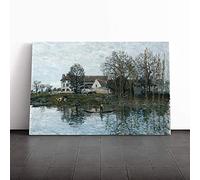 Big Box Art Canvas Print Wall Art Alfred Sisley Landscape (3) | Mounted and Stretched Box Frame Picture | Home Decor for Kitchen, Living, Dining Room, Bedroom, Hallway, Multi-Colour, 20x14 Inch