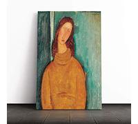 Big Box Art Canvas Print Wall Art Amedeo Modigliani Portrait of Jeanne | Mounted & Stretched Box Frame Picture | Home Decor for Kitchen, Living Room, Bedroom, Hallway, Multi-Colour, 20x14 Inch
