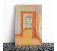 Big Box Art Canvas Print Wall Art Anna Ancher Interior Annex | Mounted and Stretched Box Frame Picture | Home Decor for Kitchen, Living, Dining Room, Bedroom, Hallway, Multi-Colour, 20x14 Inch