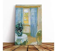 Big Box Art Canvas Print Wall Art Anna Ancher Interior with Clemantis | Mounted & Stretched Box Frame Picture | Home Decor for Kitchen, Living Room, Bedroom, Hallway, Multi-Colour, 20x14 Inch