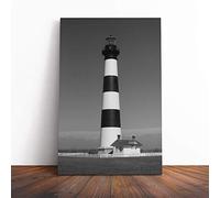 Big Box Art Canvas Print Wall Art Architecture Lighthouse (6) | Mounted and Stretched Box Frame Picture | Home Decor for Kitchen, Living, Dining Room, Bedroom, Hallway, Multi-Colour, 24x16 Inch