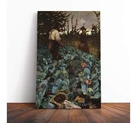 Big Box Art Canvas Print Wall Art Arthur Melville A Cabbage Garden | Mounted and Stretched Box Frame Picture | Home Decor for Kitchen, Living Room, Bedroom, Hallway, Multi-Colour, 24x16 Inch