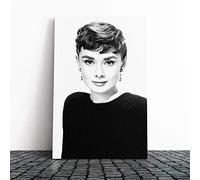 Big Box Art Canvas Print Wall Art Audrey Hepburn (5) | Mounted and Stretched Box Frame Picture | Home Decor for Kitchen, Living, Dining Room, Bedroom, Hallway, Multi-Colour, 24x16 Inch