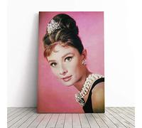 Big Box Art Canvas Print Wall Art Audrey Hepburn (7) | Mounted and Stretched Box Frame Picture | Home Decor for Kitchen, Living, Dining Room, Bedroom, Hallway, Multi-Colour, 24x16 Inch