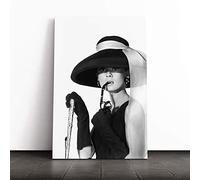 Big Box Art Canvas Print Wall Art Audrey Hepburn (8) | Mounted and Stretched Box Frame Picture | Home Decor for Kitchen, Living, Dining Room, Bedroom, Hallway, Multi-Colour, 20x14 Inch