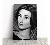 Big Box Art Canvas Print Wall Art Audrey Hepburn (9) | Mounted and Stretched Box Frame Picture | Home Decor for Kitchen, Living, Dining Room, Bedroom, Hallway, Multi-Colour, 24x16 Inch
