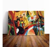 Big Box Art Canvas Print Wall Art August Macke Circus | Mounted and Stretched Box Frame Picture | Home Decor for Kitchen, Living, Dining Room, Bedroom, Hallway, Multi-Colour, 20x14 Inch