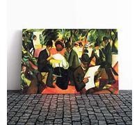 Big Box Art Canvas Print Wall Art August Macke Seated People | Mounted and Stretched Box Frame Picture | Home Decor for Kitchen, Living, Dining Room, Bedroom, Hallway, Multi-Colour, 30x20 Inch
