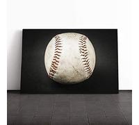 Big Box Art Canvas Print Wall Art Baseball | Mounted and Stretched Box Frame Picture | Home Decor for Kitchen, Living, Dining Room, Bedroom, Hallway, Multi-Colour, 20x14 Inch