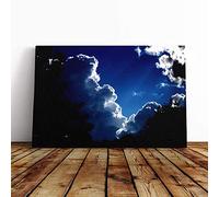 Big Box Art Canvas Print Wall Art Beautiful Sky Clouds (3) | Mounted and Stretched Box Frame Picture | Home Decor for Kitchen, Living, Dining Room, Bedroom, Hallway, Multi-Colour, 24x16 Inch
