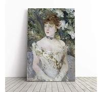 Big Box Art Canvas Print Wall Art Berthe Morisot Young Girl in a Ball Gown | Mounted & Stretched Box Frame Picture | Home Decor for Kitchen, Living Room, Bedroom, Hallway, Multi-Colour, 20x14 Inch