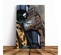 Big Box Art Canvas Print Wall Art Big Ben London | Mounted and Stretched Box Frame Picture | Home Decor for Kitchen, Living, Dining Room, Bedroom, Hallway, Multi-Colour, 24x16 Inch