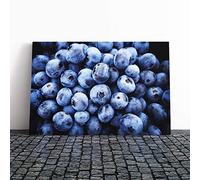 Big Box Art Canvas Print Wall Art Blueberries | Mounted and Stretched Box Frame Picture | Home Decor for Kitchen, Living, Dining Room, Bedroom, Hallway, Multi-Colour, 30x20 Inch