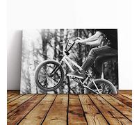 Big Box Art Canvas Print Wall Art BMX Bike | Mounted and Stretched Box Frame Picture | Home Decor for Kitchen, Living, Dining Room, Bedroom, Hallway, Multi-Colour, 20x14 Inch