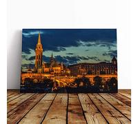 Big Box Art Canvas Print Wall Art Budapest Hungary | Mounted and Stretched Box Frame Picture | Home Decor for Kitchen, Living, Dining Room, Bedroom, Hallway, Multi-Colour, 20x14 Inch