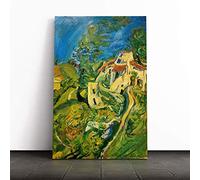 Big Box Art Canvas Print Wall Art Chaim Soutine View of Town | Mounted and Stretched Box Frame Picture | Home Decor for Kitchen, Living, Dining Room, Bedroom, Hallway, Multi-Colour, 30x20 Inch