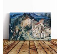 Big Box Art Canvas Print Wall Art Chaim Soutine View opf Cagnes | Mounted and Stretched Box Frame Picture | Home Decor for Kitchen, Living, Dining Room, Bedroom, Hallway, Multi-Colour, 24x16 Inch
