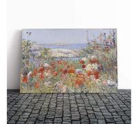 Big Box Art Canvas Print Wall Art Childe Hassam Celia Thaxters Garden | Mounted & Stretched Box Frame Picture | Home Decor for Kitchen, Living Room, Bedroom, Hallway, Multi-Colour, 30x20 Inch