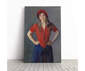 Big Box Art Canvas Print Wall Art Christian Krohg Oda | Mounted and Stretched Box Frame Picture | Home Decor for Kitchen, Living, Dining Room, Bedroom, Hallway, Multi-Colour, 24x16 Inch