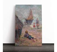Big Box Art Canvas Print Wall Art Claude Emile Schuffenecker One The Beach | Mounted & Stretched Box Frame Picture | Home Decor for Kitchen, Living Room, Bedroom, Hallway, Multi-Colour, 24x16 Inch