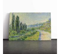 Big Box Art Canvas Print Wall Art Claude Monet Lane in The Country | Mounted and Stretched Box Frame Picture | Home Decor for Kitchen, Living Room, Bedroom, Hallway, Multi-Colour, 30x20 Inch