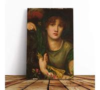 Big Box Art Canvas Print Wall Art Dante Gabriel Rossetti My Lady Greensleeves | Mounted & Stretched Box Frame Picture | Home Decor for Kitchen, Living Room, Bedroom, Hallway, Multi-Colour, 30x20 Inch