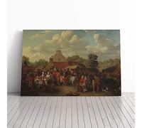 Big Box Art Canvas Print Wall Art David Wilkie Pitlessie Fair | Mounted and Stretched Box Frame Picture | Home Decor for Kitchen, Living, Dining Room, Bedroom, Hallway, Multi-Colour, 20x14 Inch