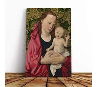 Big Box Art Canvas Print Wall Art Dieric Bouts Madonna with Child (2) | Mounted & Stretched Box Frame Picture | Home Decor for Kitchen, Living Room, Bedroom, Hallway, Multi-Colour, 20x14 Inch